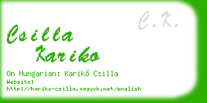 csilla kariko business card